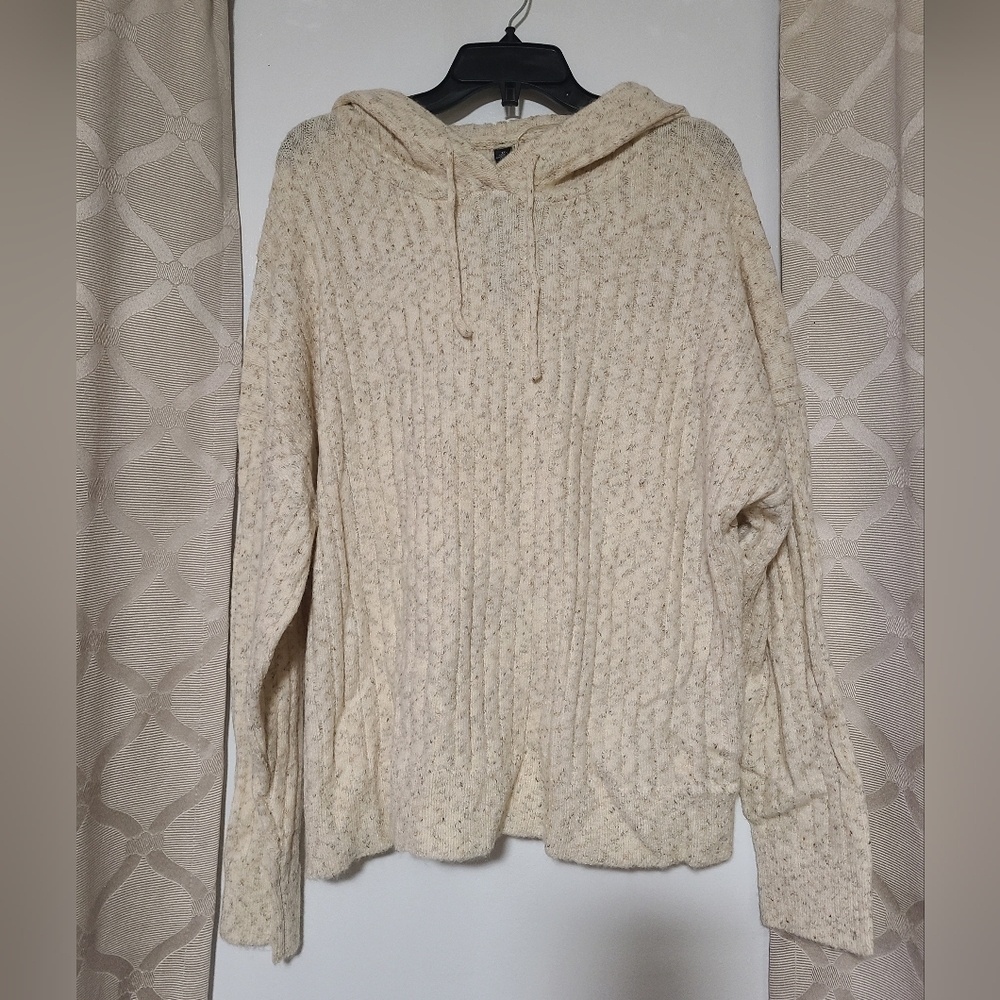 Design Lab Lord&Taylor Cozy Cream Hoodie Womens Size 1x